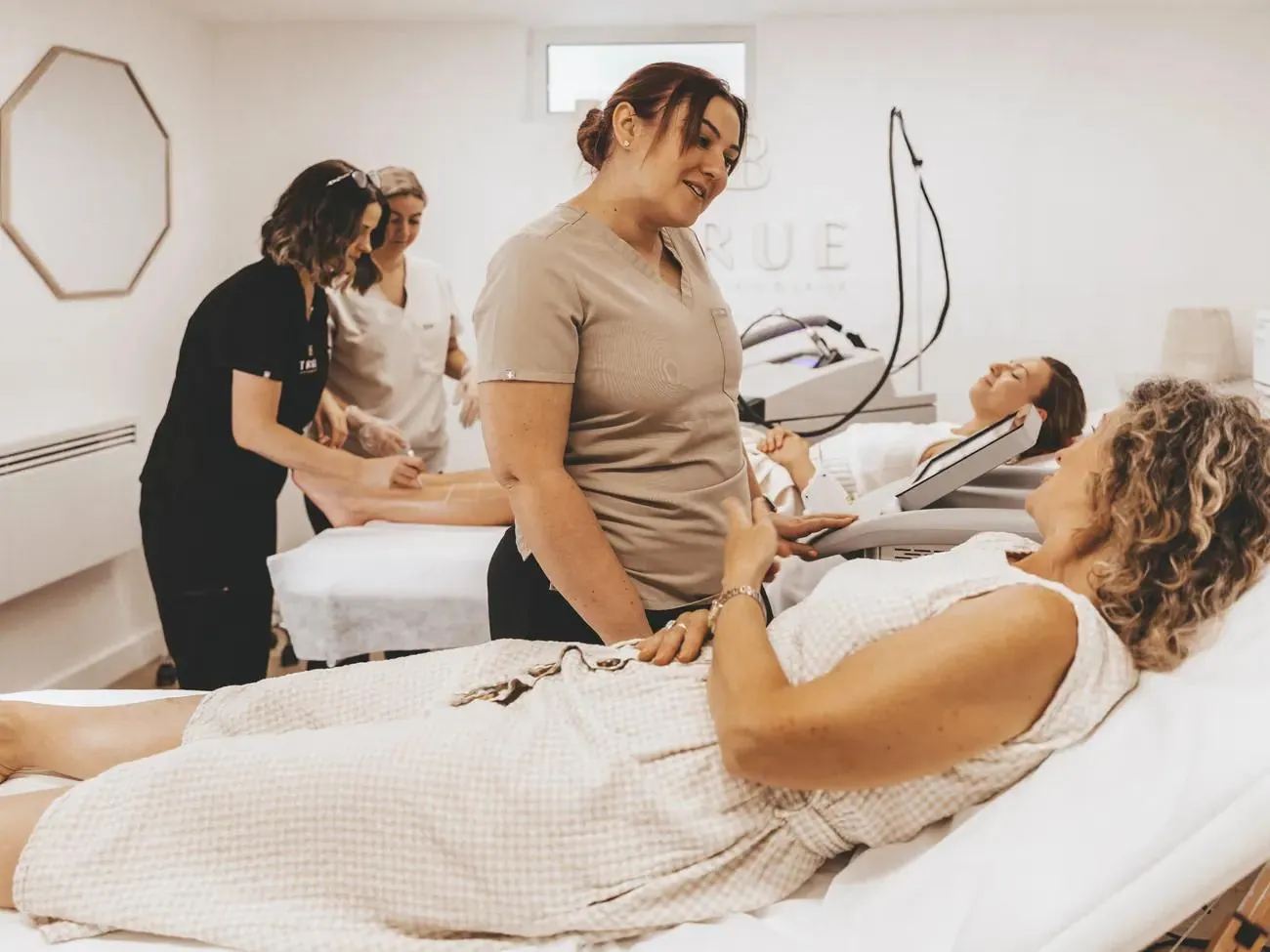 A hands-on laser training session at the True Skin and Laser Academy